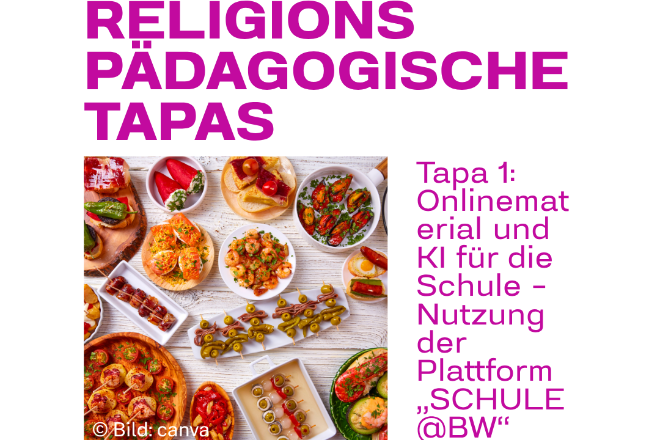 Unsere religionsp&auml;dagogischen Tapas laden ein, sich in 45 min. einem Thema der Religionsp&auml;dagogik zuzuwenden. Spannend, kurzweilig und kompetent.