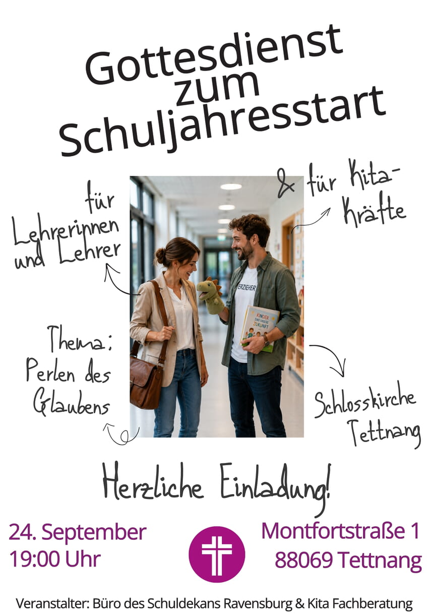 Herzliche Einladung zum Gottesdienst am Schuljahresbeginn
